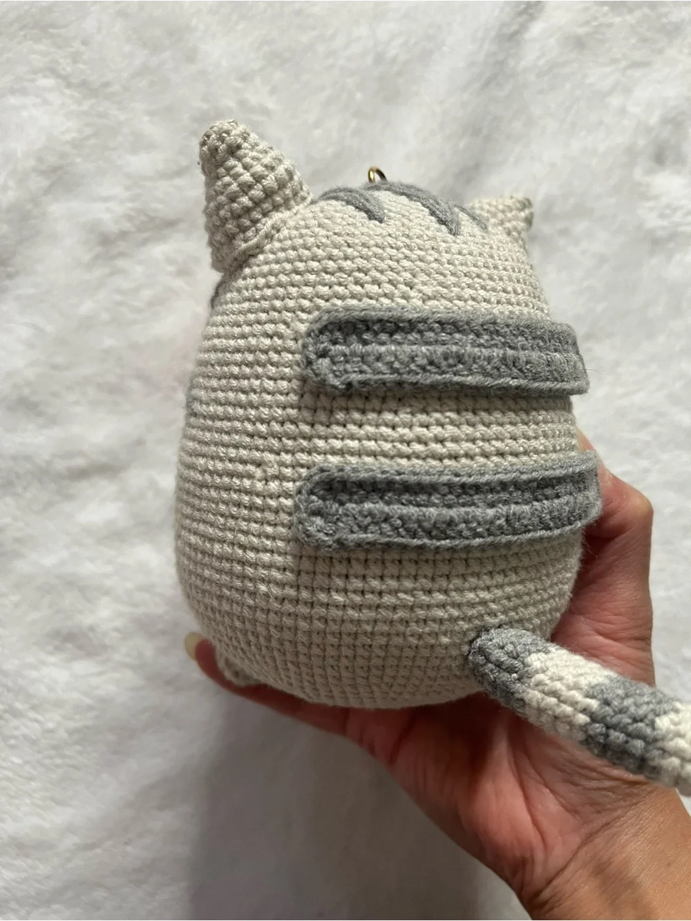Pusheen Handmade Crochet Cat Plush Holding Pink Ice Cream